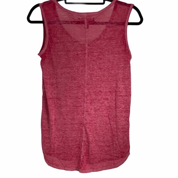 French Laundry Sport Semi-Sheer Burnout Workout Tank Top Tee Shirt in Red Small - Picture 2 of 7